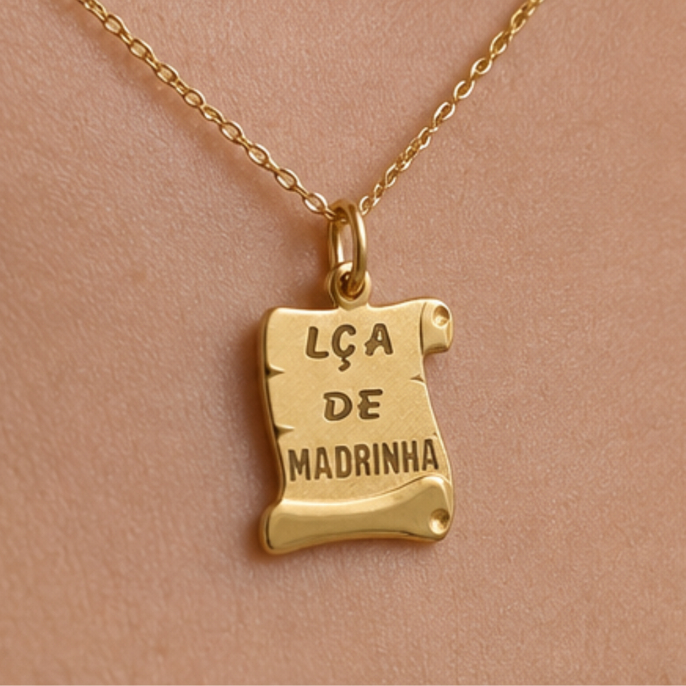 MEDALHA EM OURO 19.2K - LÇA MADRINHA