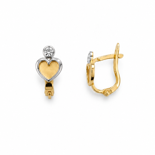 BRINCOS EM OURO 19,2K C/ ZIRCONIAS