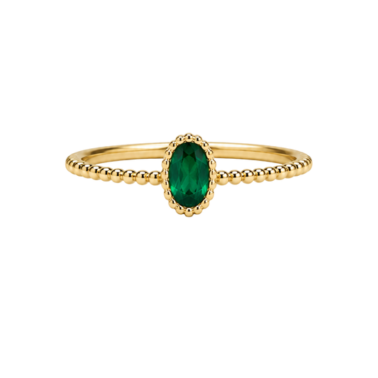 ANEL EM OURO 9K COM PEDRA ZIRCONIA COR