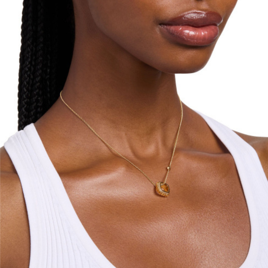 COLAR PAVE MICHAEL KORS EM AÇO PLAQUEDO A OURO18K