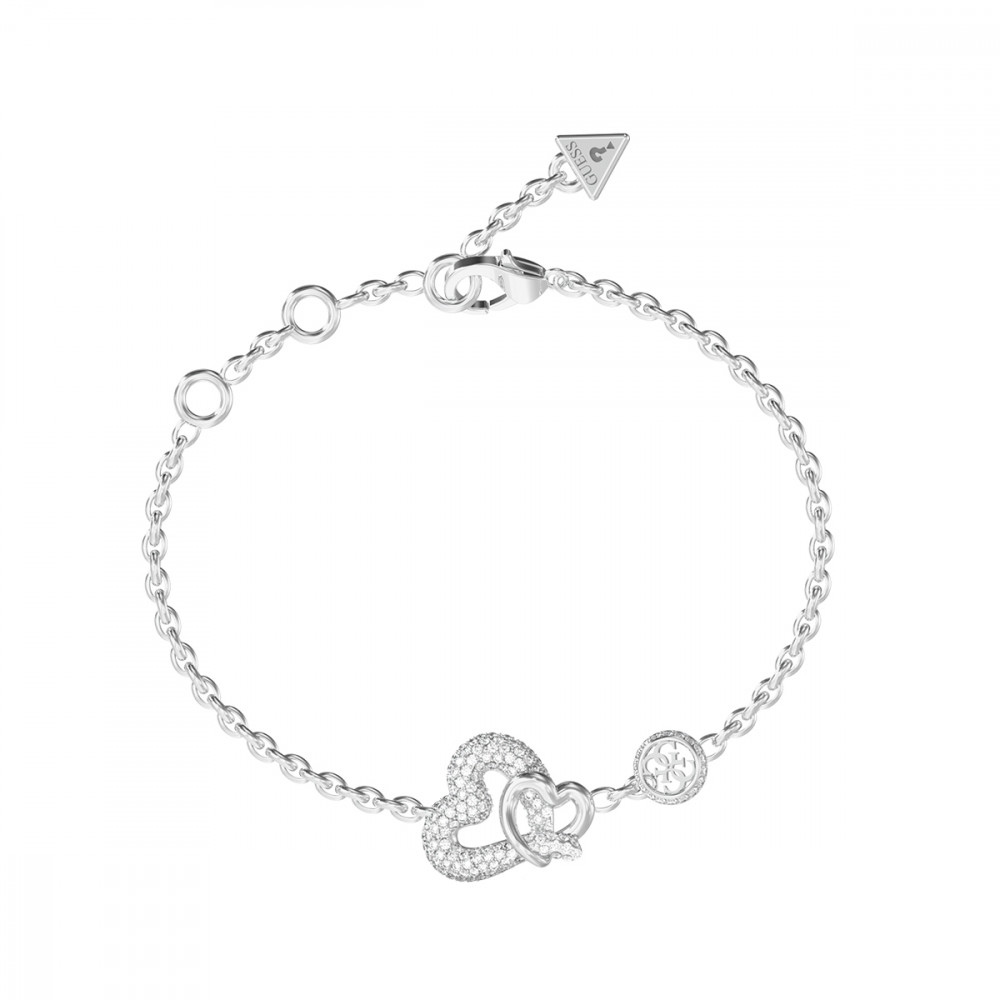 PULSEIRA GUESS EM AÇO COM ZIRCÓNIAS - DOUBLE HEART