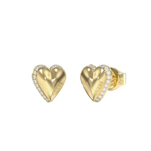 BRINCOS GUESS HEAR EM AÇO COM ZIRCÓNIAS