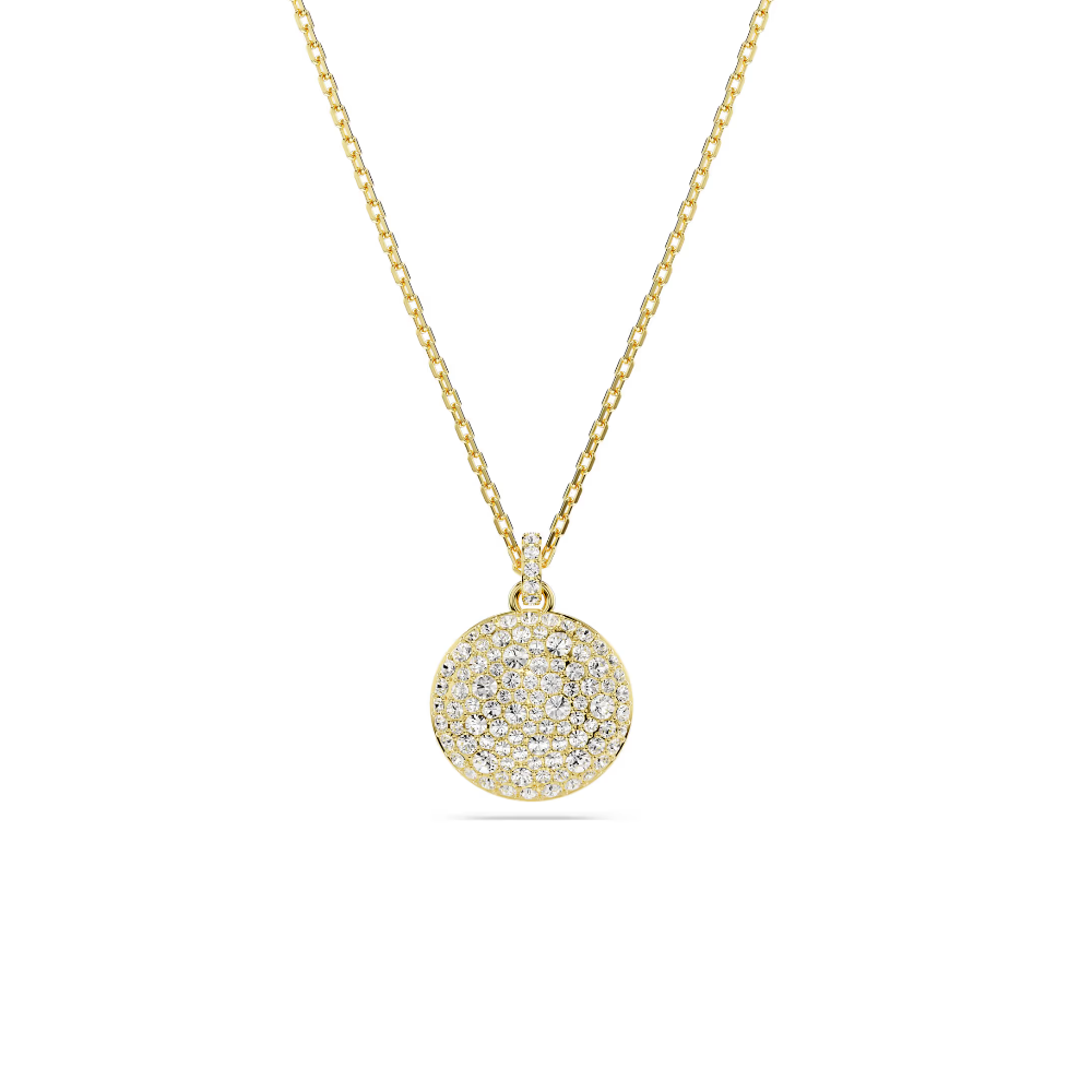Colar duplo Swarovski layered Sublima Branco, Lacado a dourado