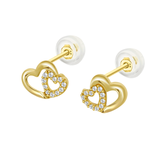 BRINCOS EM OURO 9K COM ZIRCONIAS