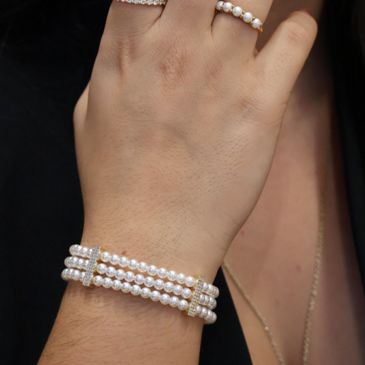 PULSEIRA EM PRATA 925 DE 3 VOLTAS COM ZIRCONIAS