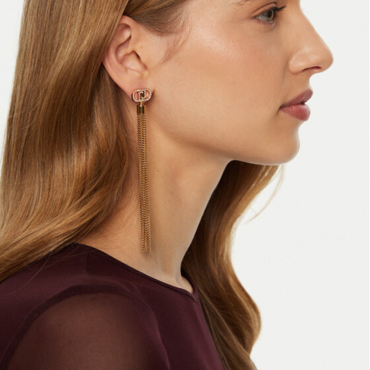 BRINCOS LIU JO EM AÇO COM CRISTAIS LJ2648