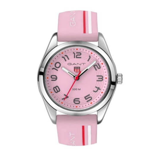 RELOGIO GANT TEENS GRADUARTE 32mm SILICONE ROSA RISCAS K320007-S
