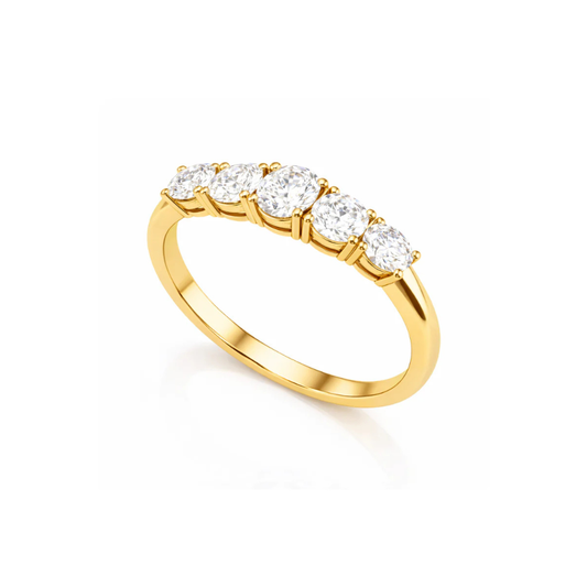 ANEL JOALHARIA EM OURO 19,2k COM DIAMANTES