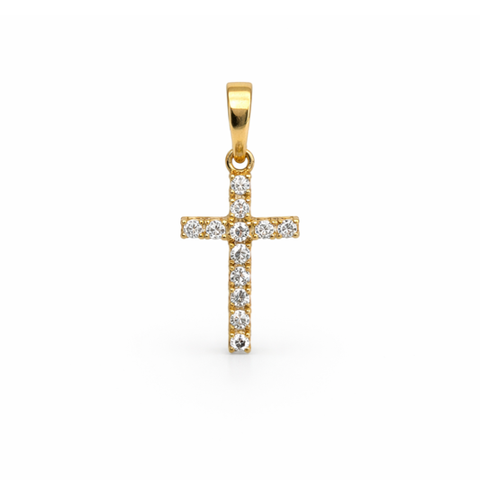 CRUZ EM OURO 19,2K C/ ZIRCONIAS