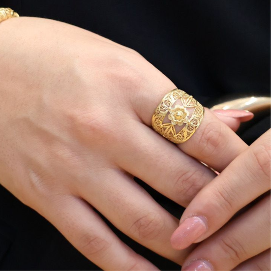 ANEL EM OURO 19,2K FILIGRANA C/ CERTIFICADO N:35418