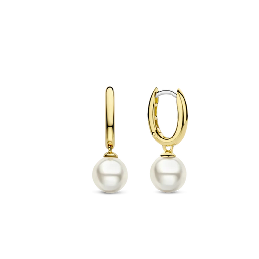 BRINCOS TI SENTO EM PRATA 925 DOURADO PÉROLAS 7939YP