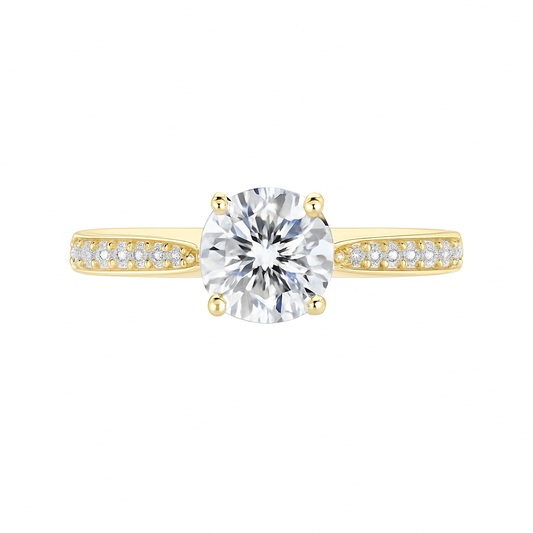 ANEL EM OURO 19,2K, COM DIAMANTES