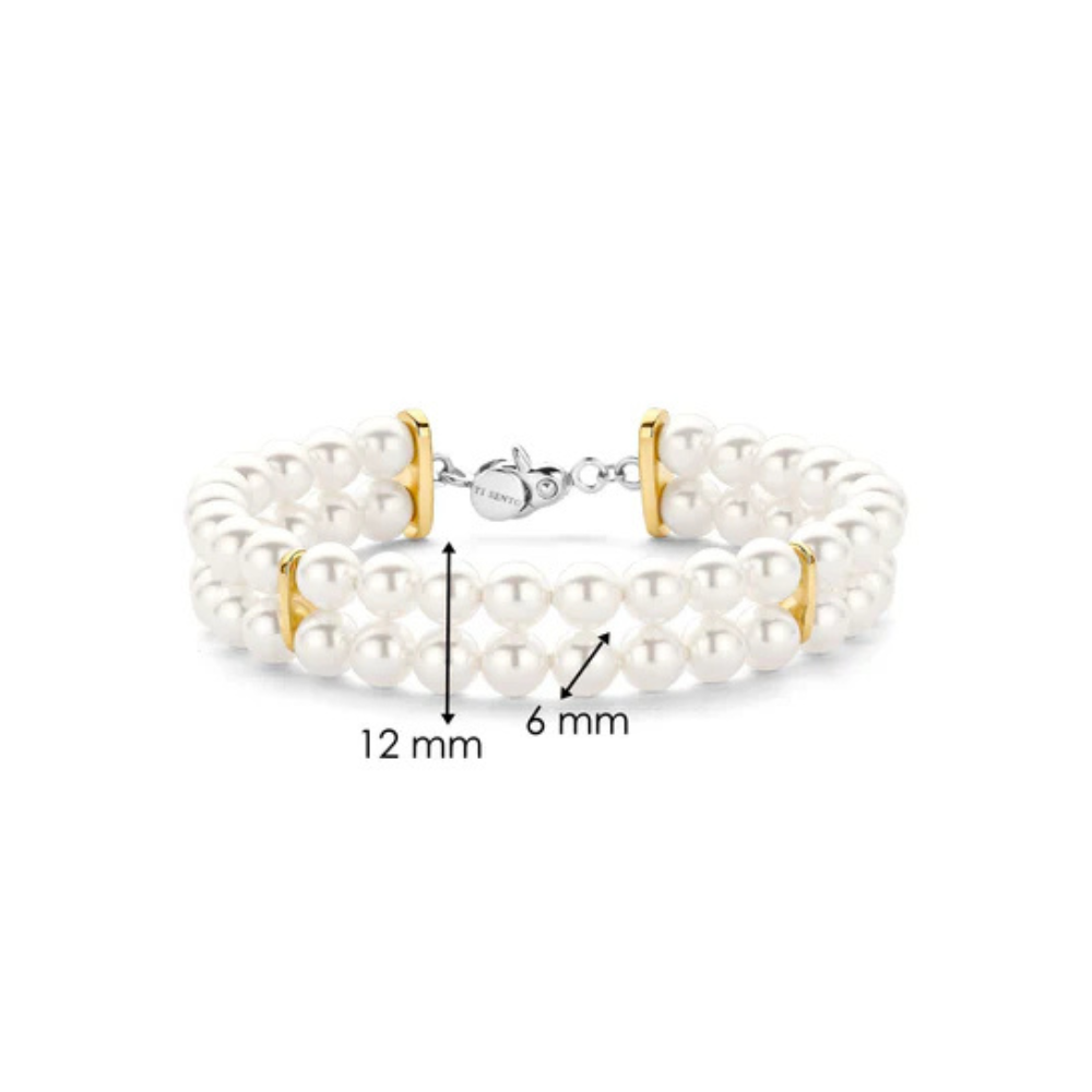 PULSEIRA EM PRATA 925% TI SENTO COM PÉROLAS