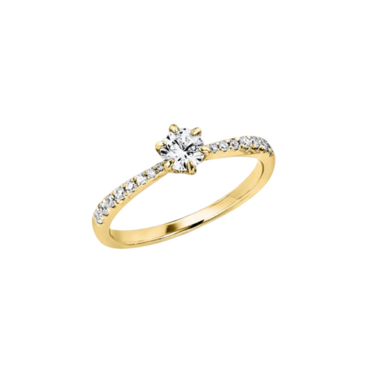 ANEL EM OURO 19.2K C/ DIAMANTES
