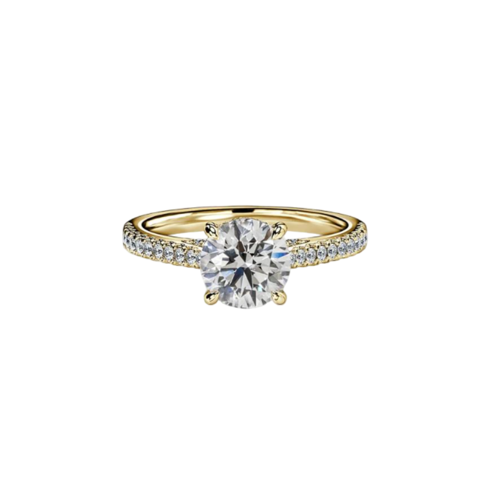 ANEL EM OURO 19,2K C/ DIAMANTES