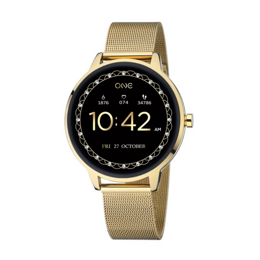 RELÓGIO SMARTWATCH QUEEN CALL GOLD MESH