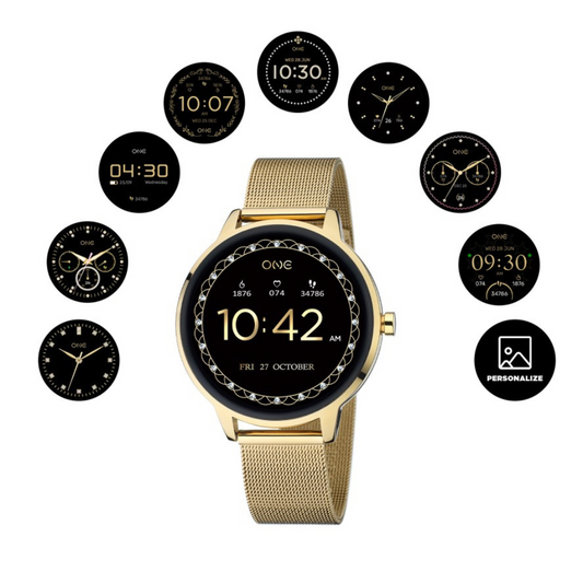 RELÓGIO SMARTWATCH QUEEN CALL GOLD MESH