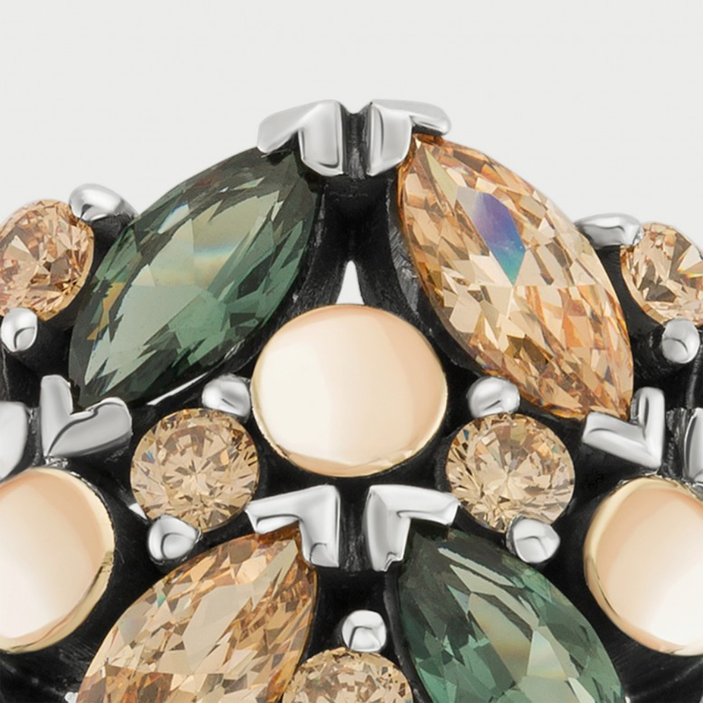ANEL TASHI TOSCANA EM PRATA 9255 E OURO 9K COM ZIRCÓNIAS