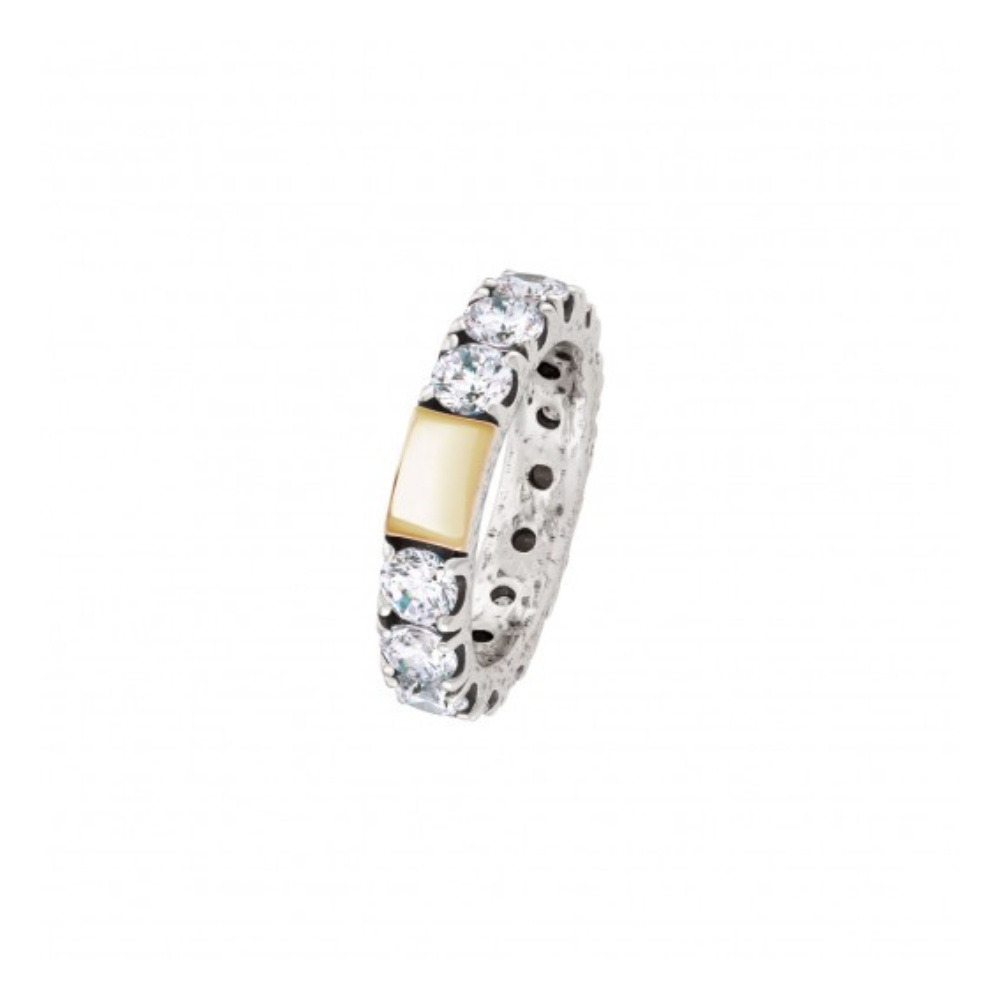 ANEL TASHI MEMÓRIA WHITE T:18 EM PRATA 925 4.60GR E OURO 9K 0.20GR