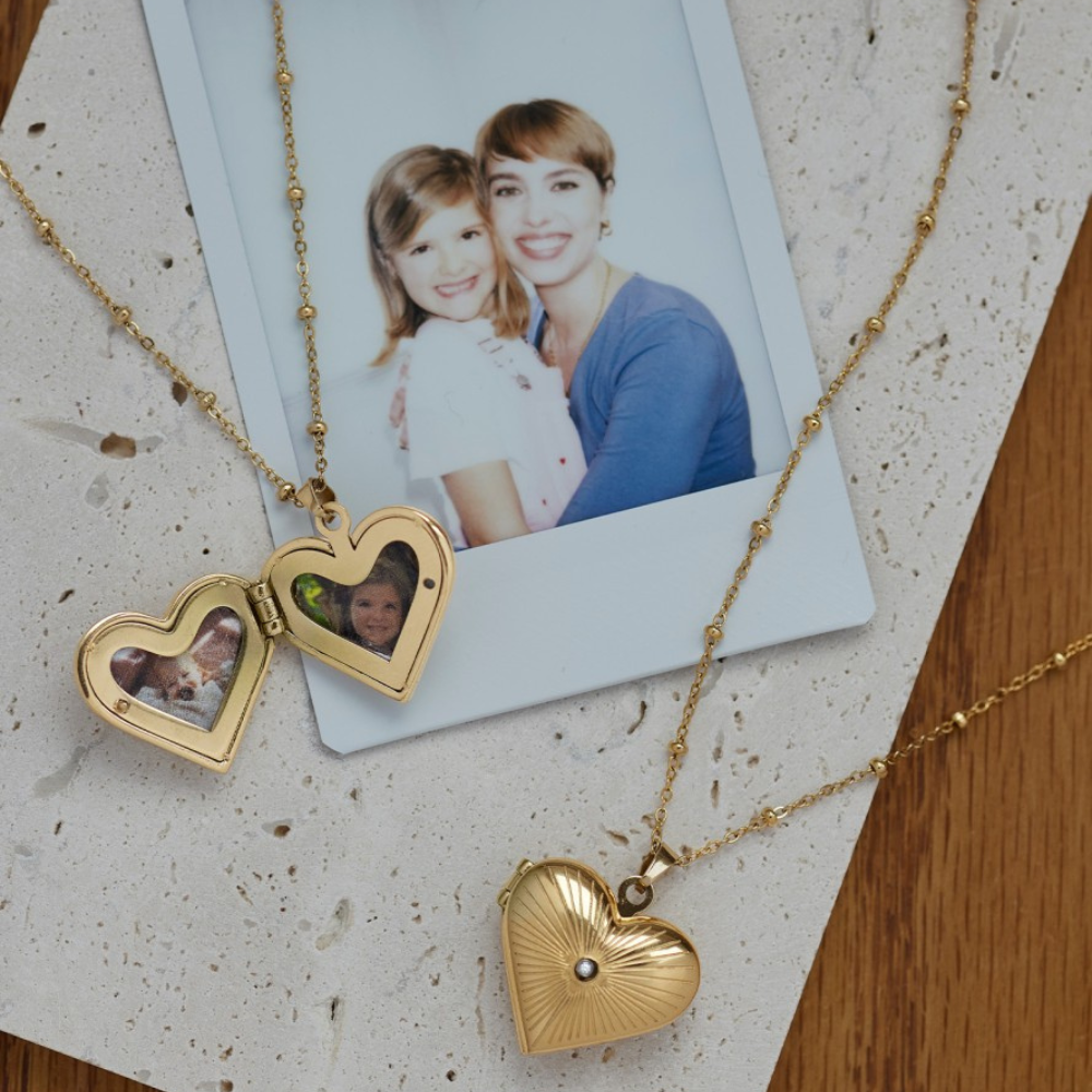 RELICÁRIO ONE SENHORA HEART MEMORIES GOLD