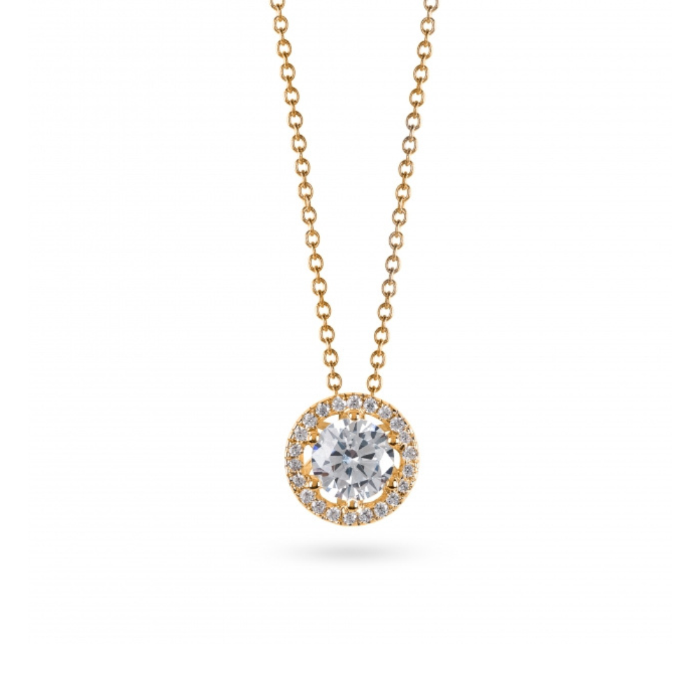 Colar EM OURO 19.2K COM ZIRCONIAS