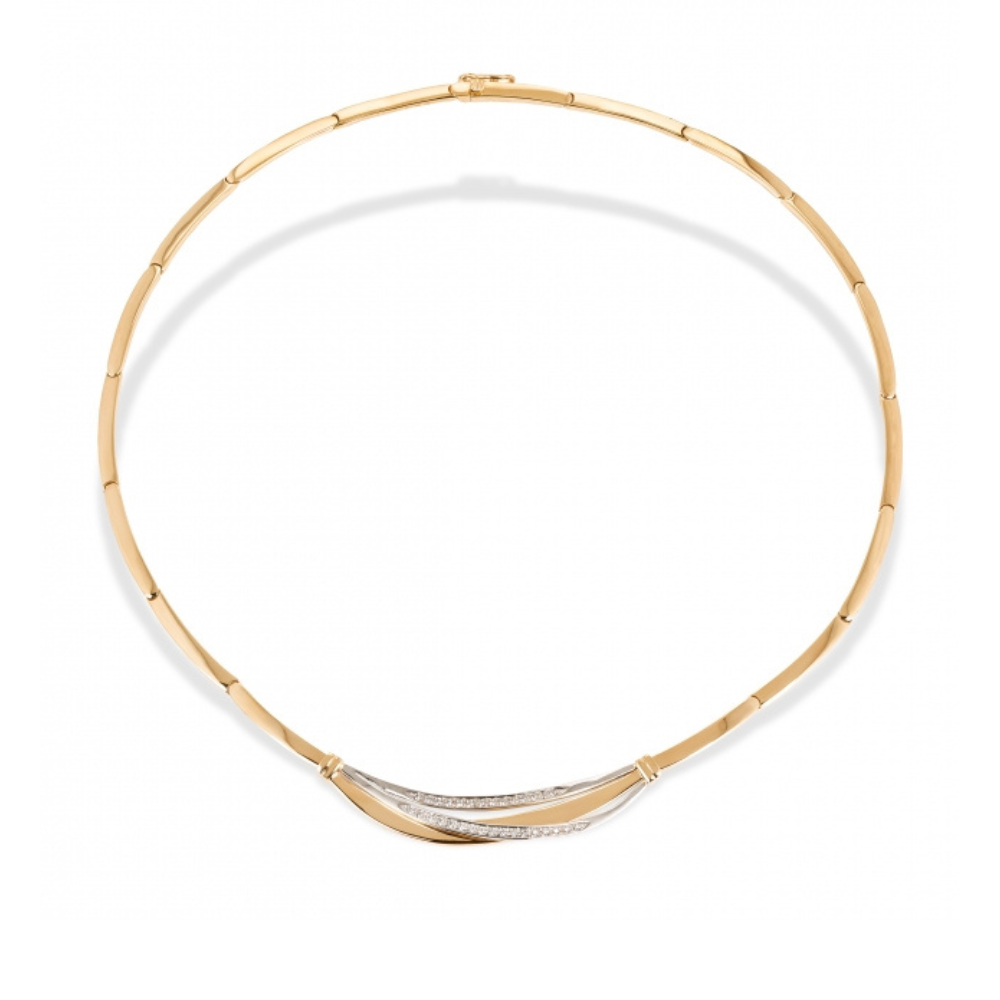 colar em ouro 19.2k com zircônias