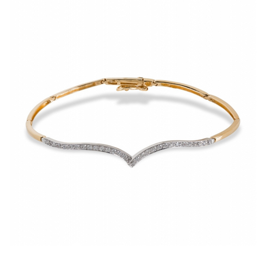 Pulseira em ouro com zircônias