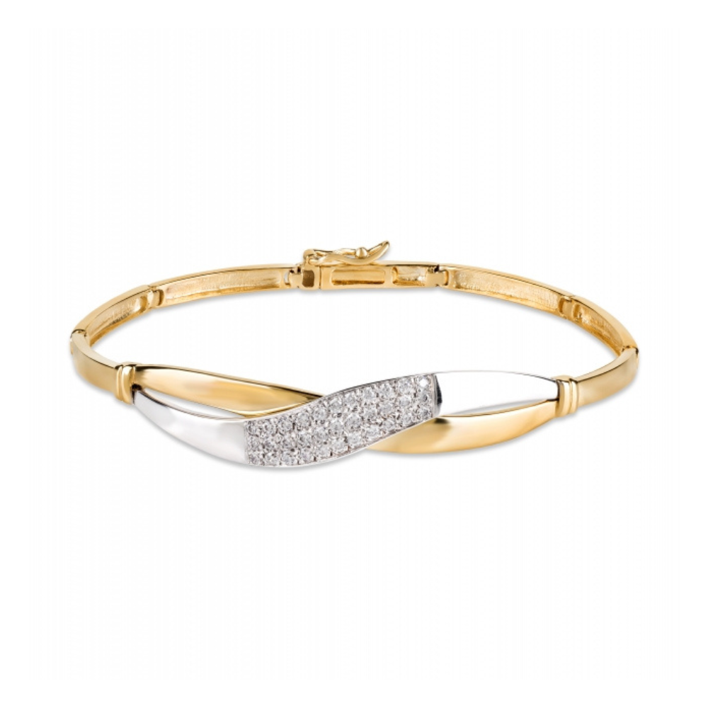 pulseira ouro 19.2k com zircônias