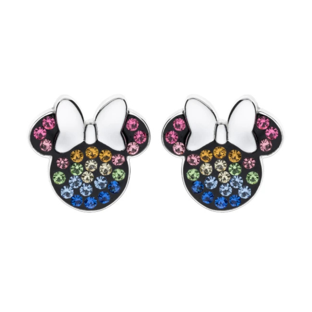 BRINCOS DISNEY MINNIE COM ZIRCONIAS PRATA 925