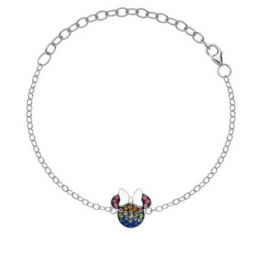 PULSEIRA DISNEY MULTICOLOR MINNIE PRATA 925