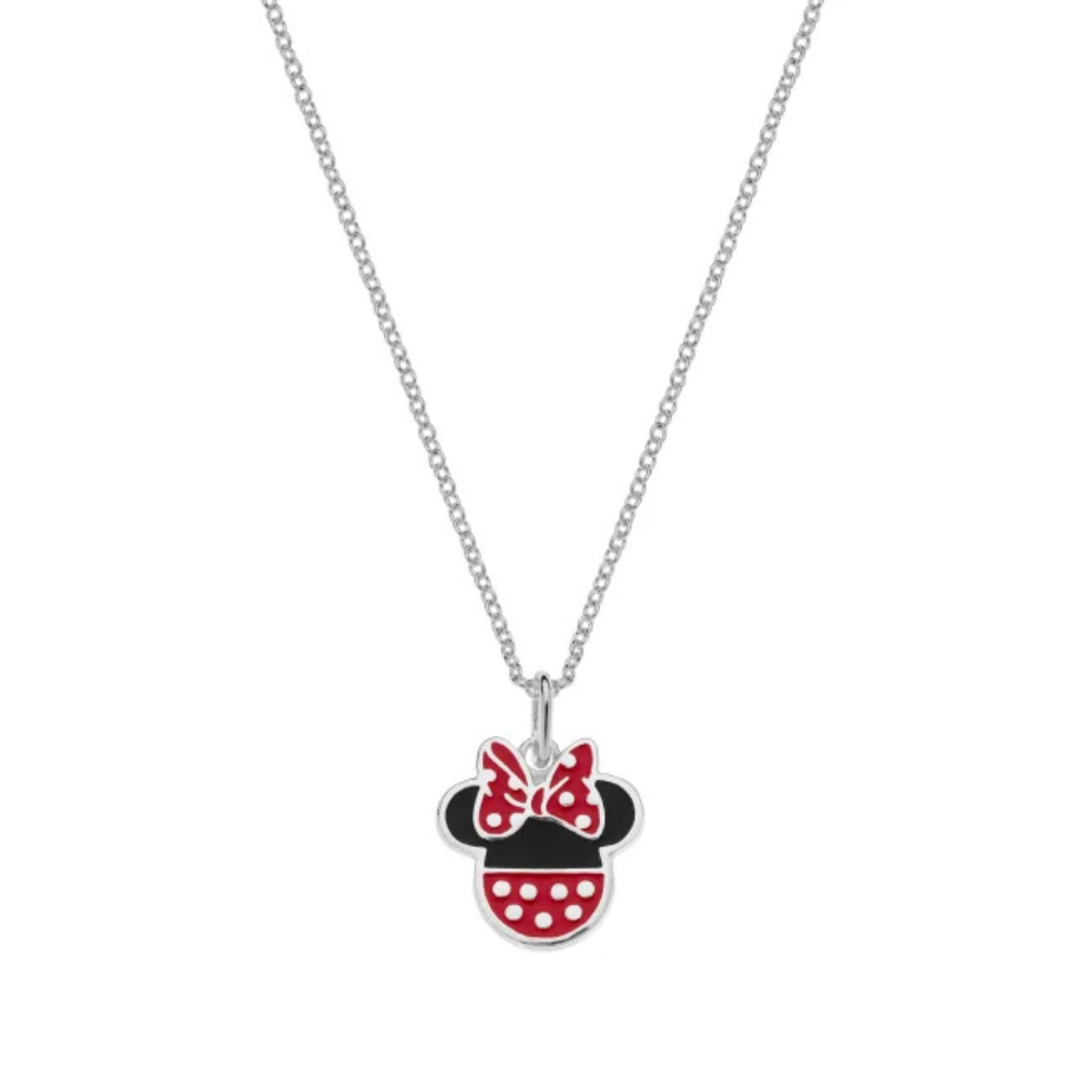 COLAR DISNEY EM PRATA 925 MINNIE COM ESMALTE