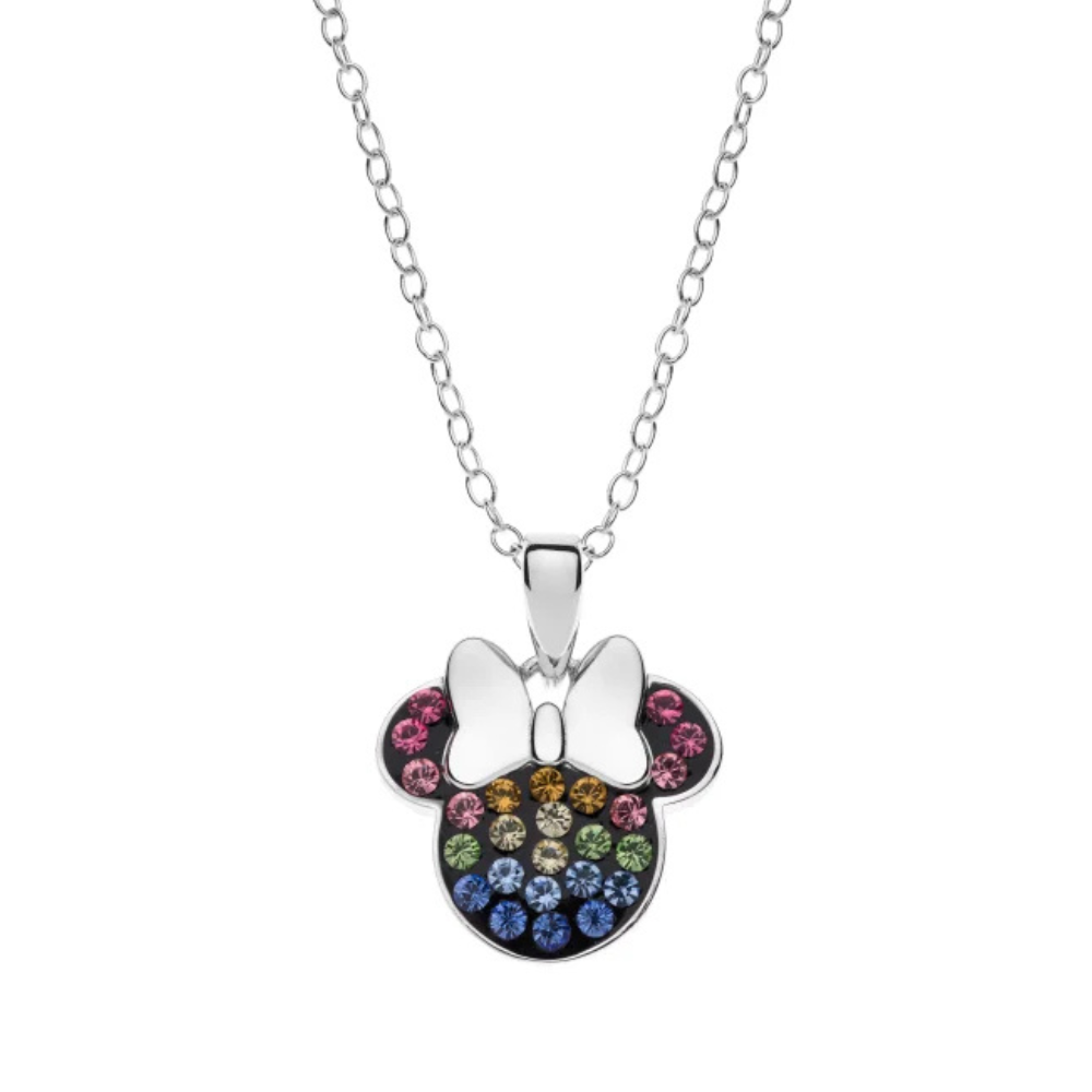 COLAR DISNEY MINNIE MULTICOLOR PRATA 925