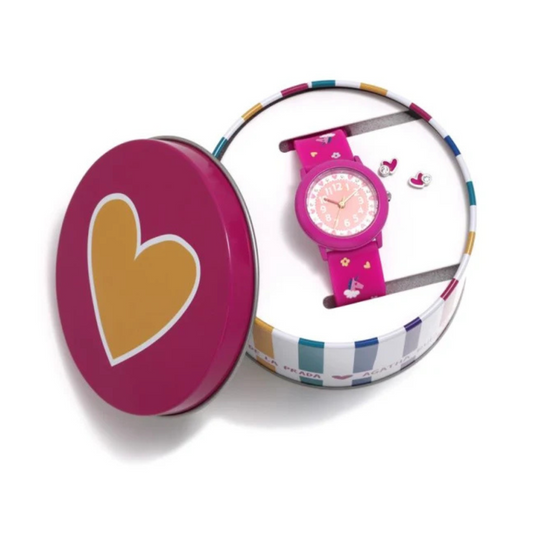 BOX RELOGIO AGATHA RUIZ DE LA PRADA ROSA COM BRINCOS