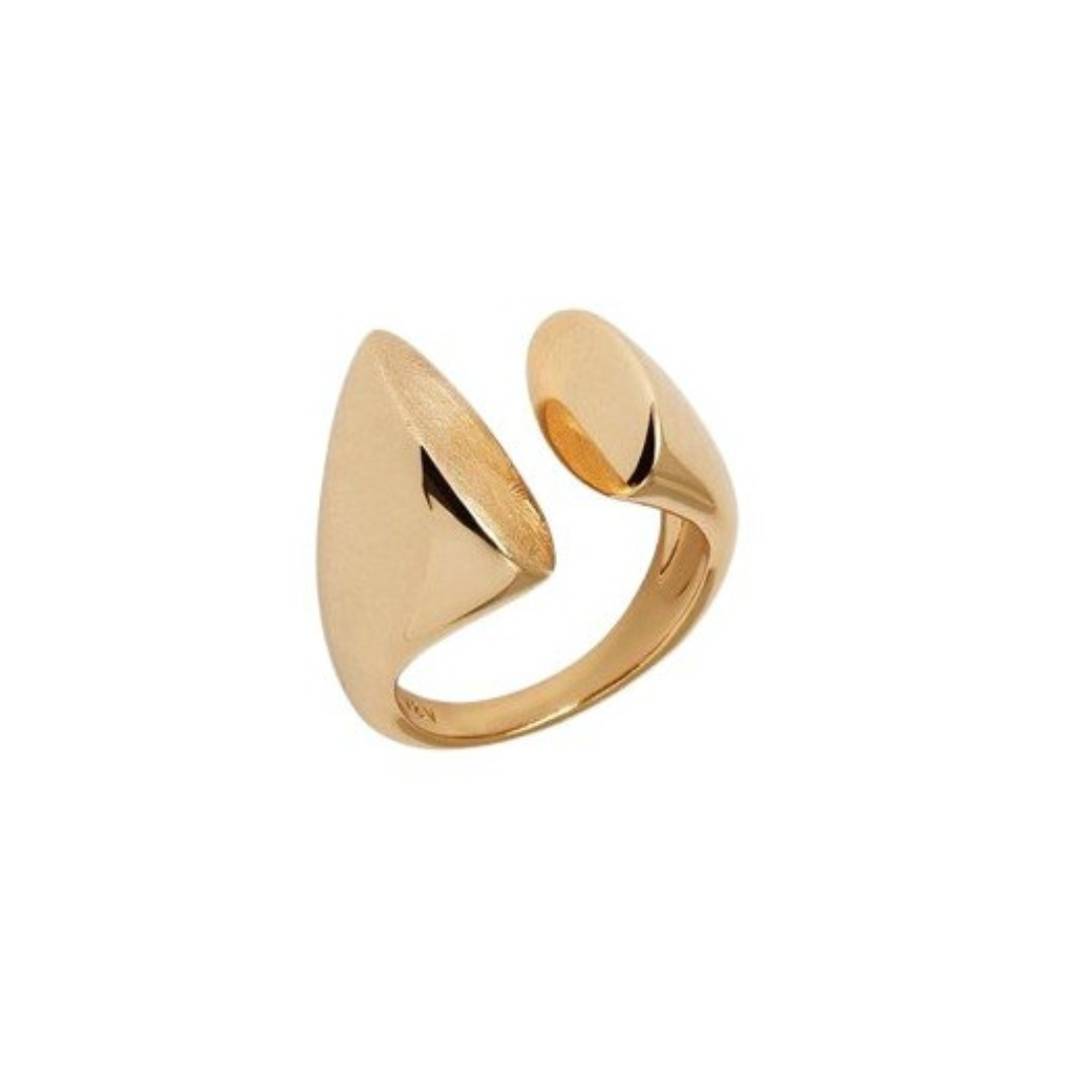 ANEL VIDAL & VIDAL EM BRONZE BANHADO A OURO DE 18KT