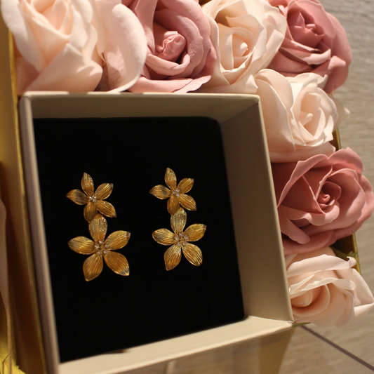 BRINCOS EUGENIO CAMPOS EM PRATA 925% DORADA C/ ZIRCONIAS