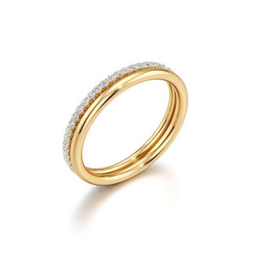 ANEL SENHORA EM OURO 19.2K COM ZIRCONIAS