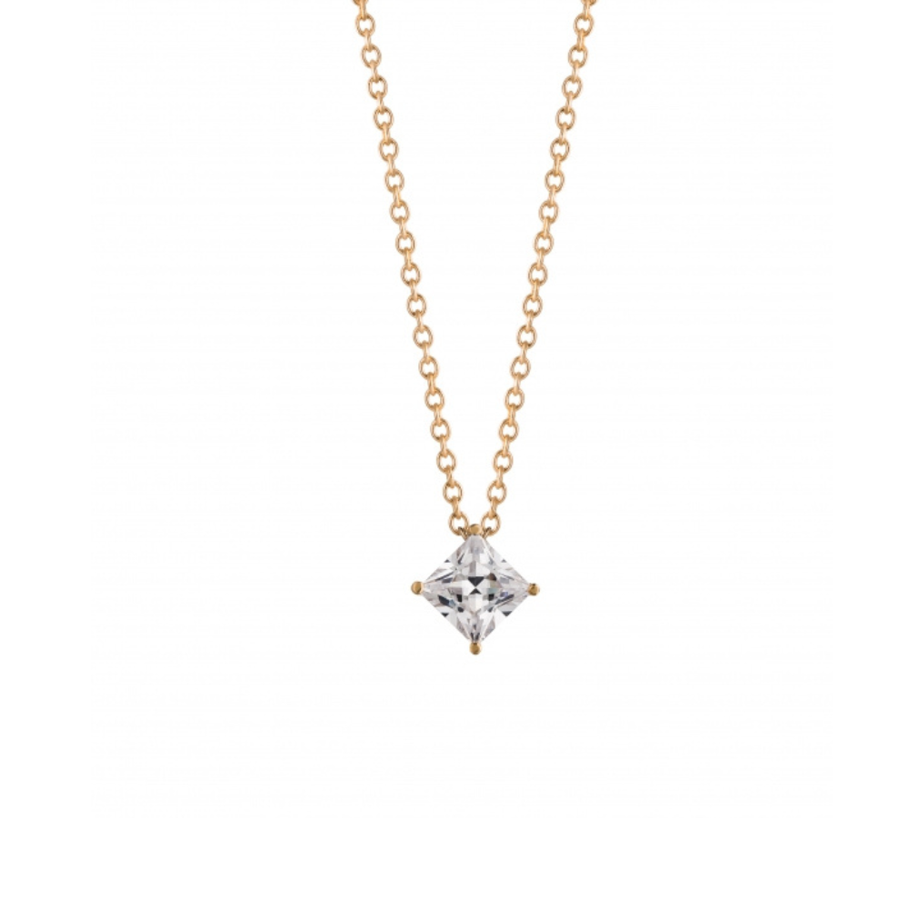 COLAR EM OURO 9K COM ZIRCONIAS- PONTO DE LUZ