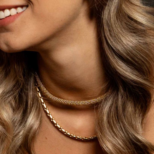 COLAR REBECCA ATHENA BRONZE COM BANHO DE OURO 24K