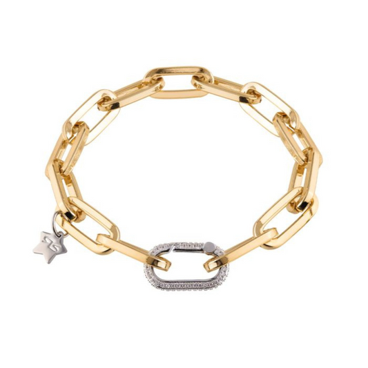 PULSEIRA REBECCA DIVA ALUMINIO COM BANHO DE OURO 24K
