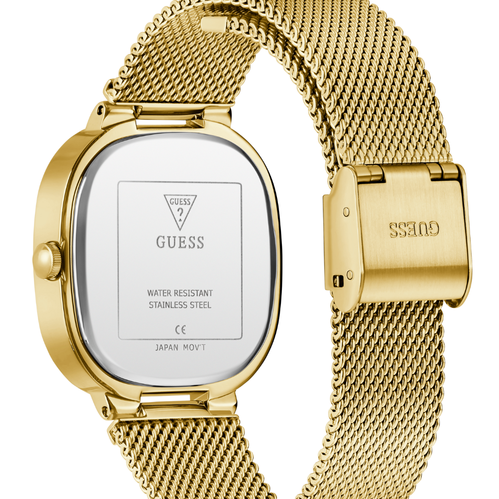 RELÓGIO GUESS TAPESTRY DOURADO COM MOSTRADOR AZUL