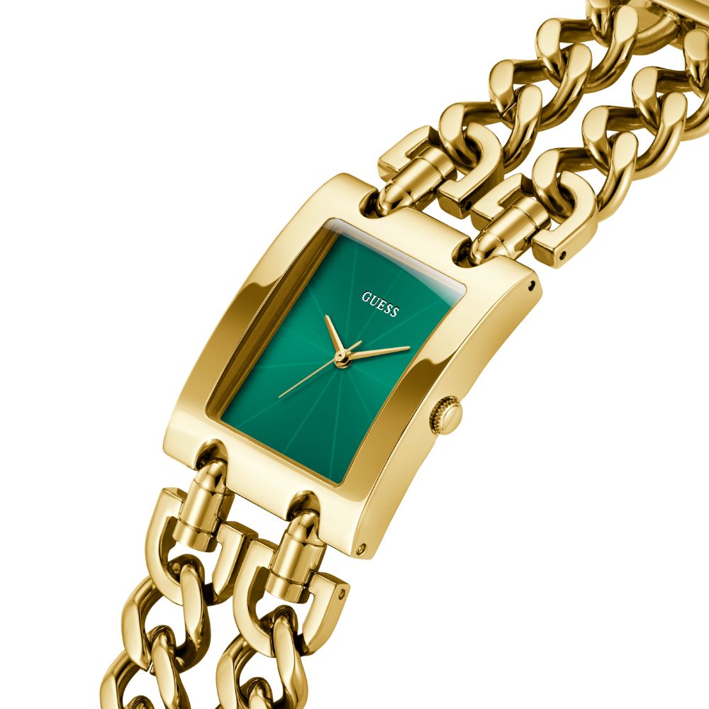 RELÓGIO GUESS DOURADO COM MOSTRADOR VERDE
