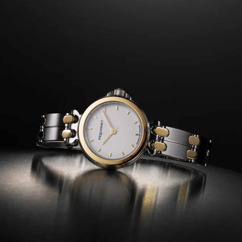 RELÓGIO PEQUIGNET MOOREA AÇO E OURO