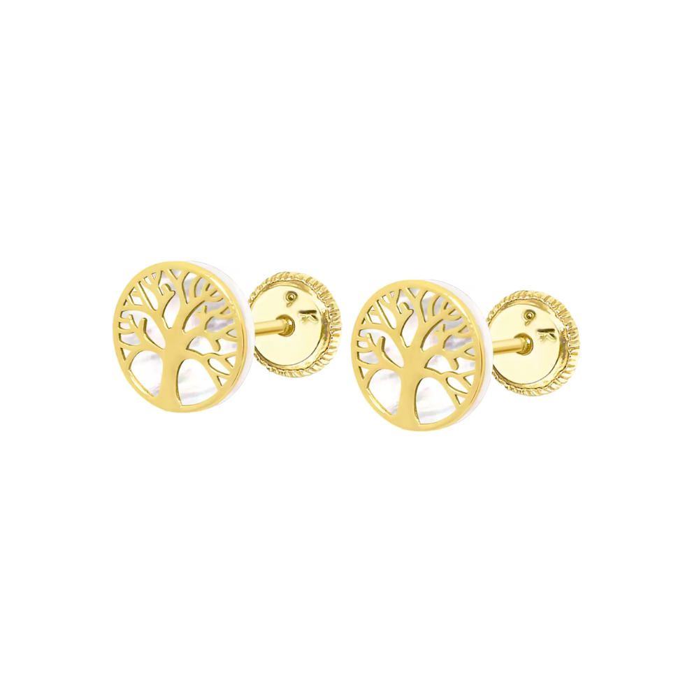 BRINCOS ÁRVORE DA VIDA TIME ROAD EM OURO 9K