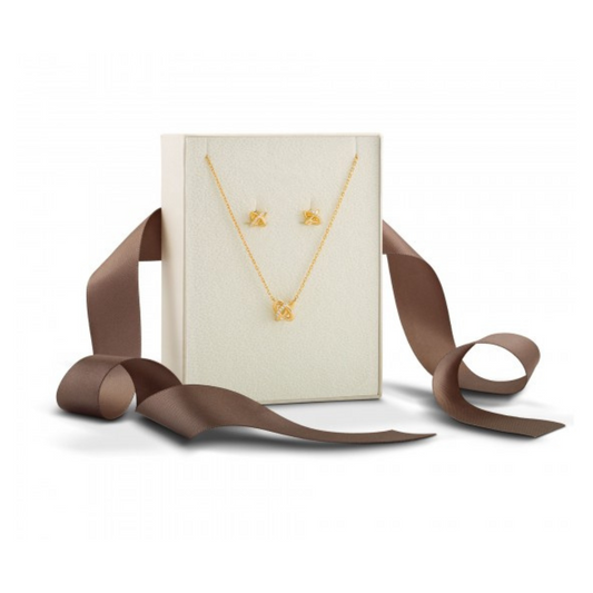 BOX UNIKE EM PRATA 925 COLAR + BRINCOS CLASSY E CHIC KNOT