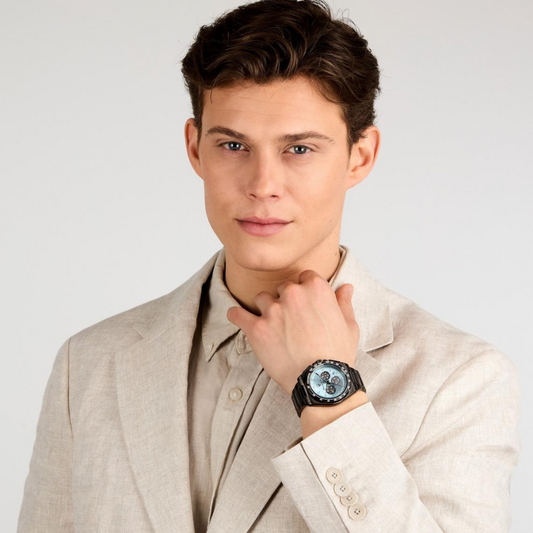 RELÓGIO MASERATI VELOCITÀ PRETO MOSTRADOR AZUL- EDIÇÃO ESPECIAL