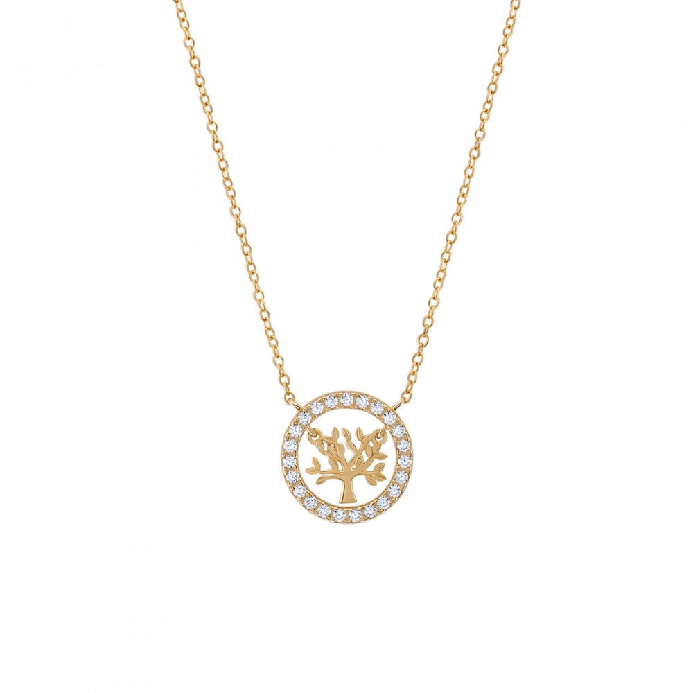 COLAR EM PRATA 925 UNIKE MEANINFUL TREE GOLD