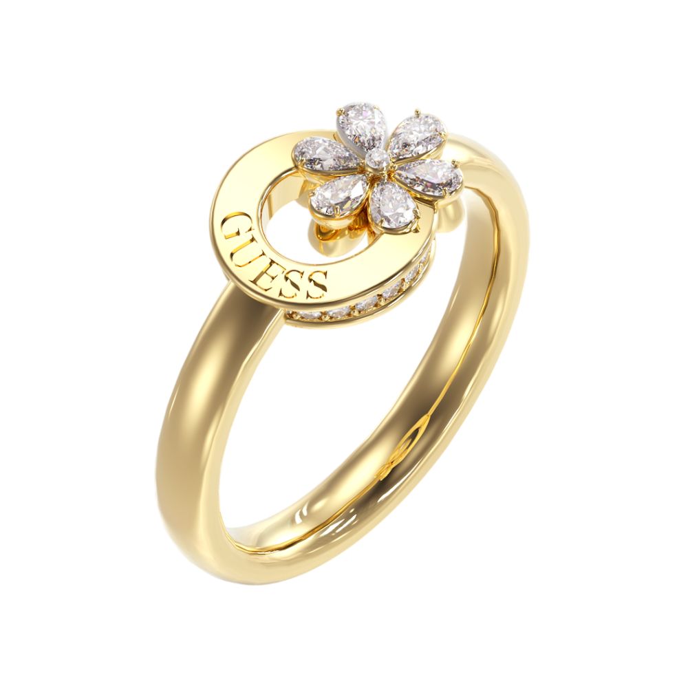 ANEL GUESS FLOWER COM ZIRCÓNIAS