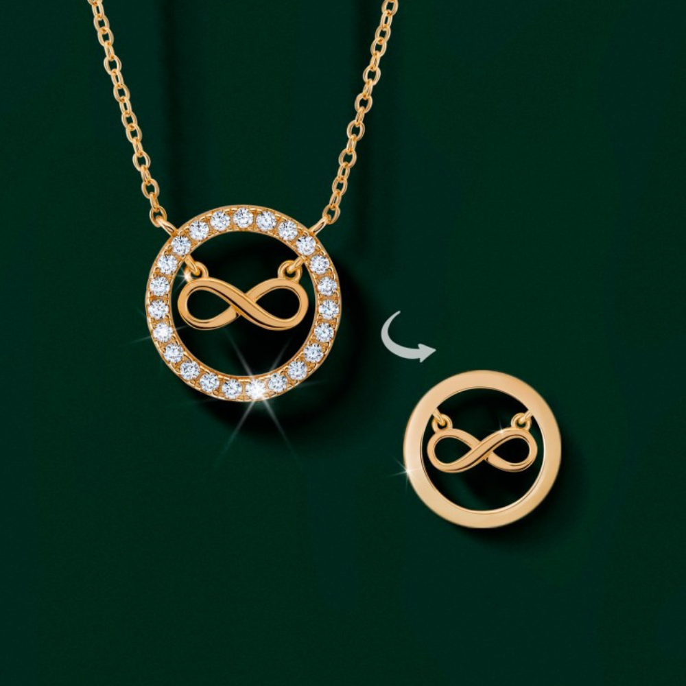 COLAR EM PRATA 925 UNIKE MEANINFUL INFINITE GOLD