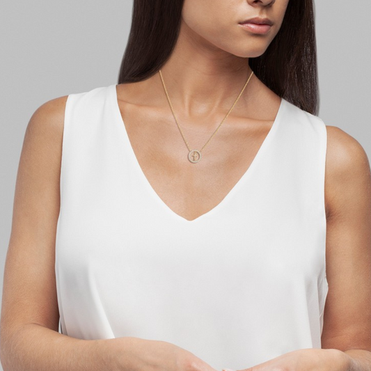 COLAR EM PRATA 925 UNIKE MEANINFUL CROSS GOLD