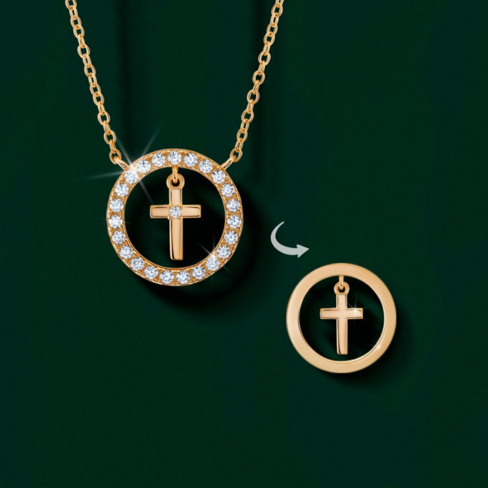 COLAR EM PRATA 925 UNIKE MEANINFUL CROSS GOLD